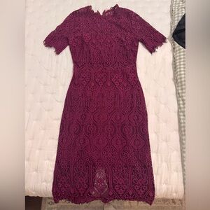 Lulu’s Burgundy Remarkable Lace Dress Size M